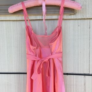 pink satin slip dress